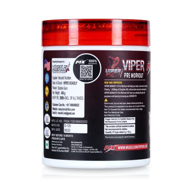 Deadly Viper Pre-workout ingredients