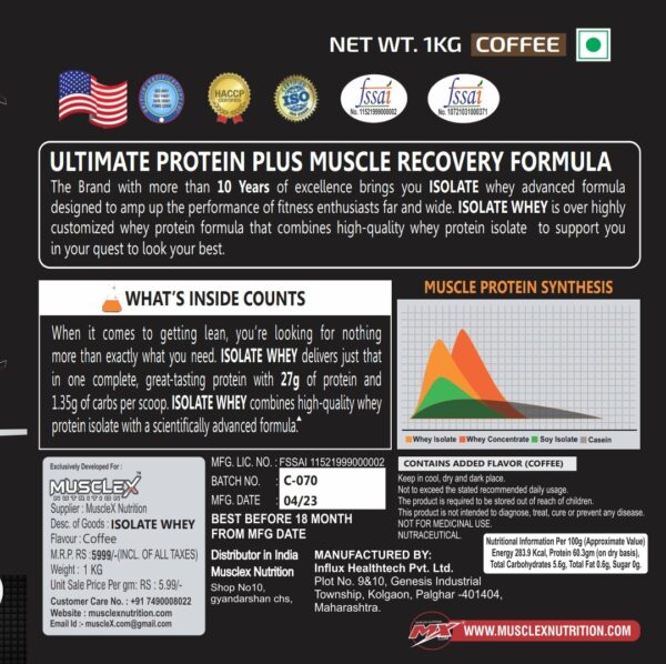 mx isolate whey protein information Musclex nutrition